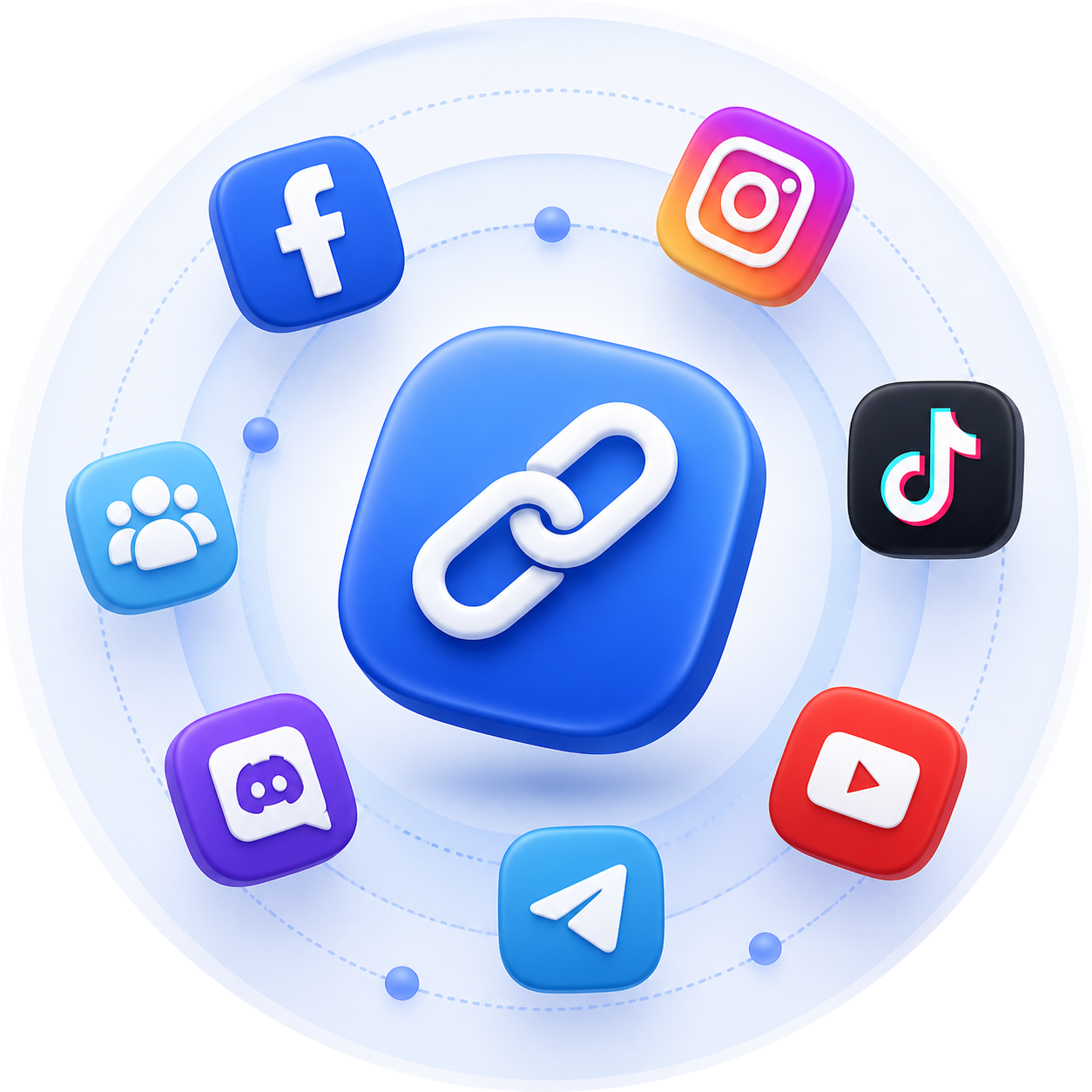 Links GotLink conectados às redes sociais